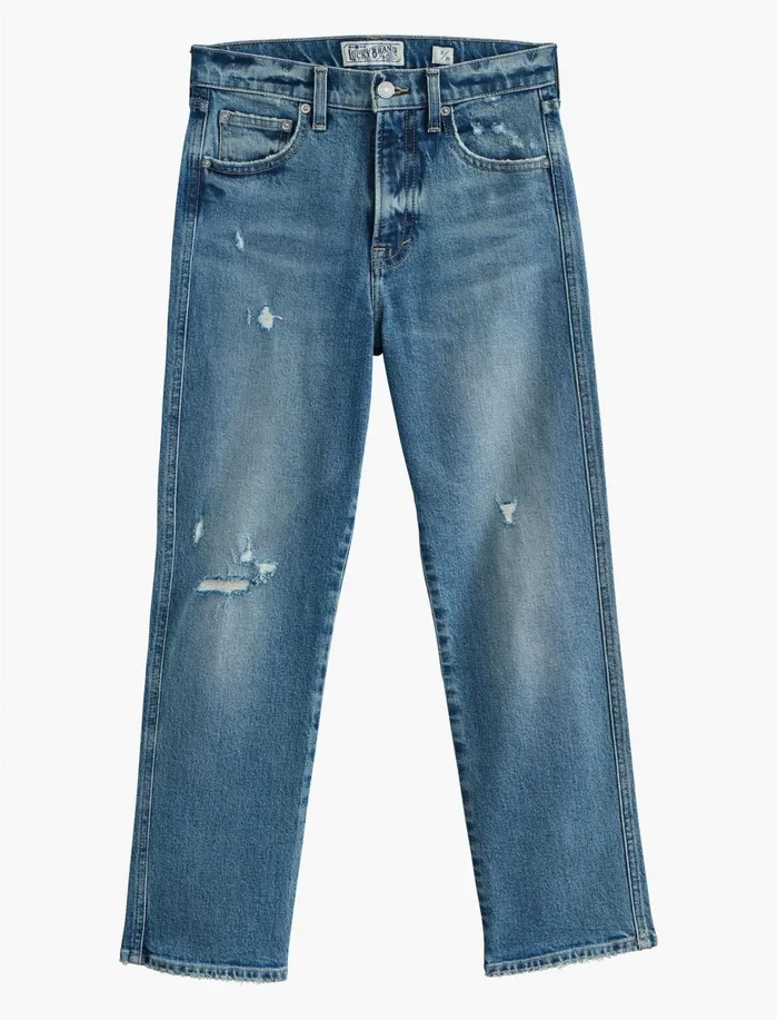 Jeans Women Lucky Brand Authentic Straight Crop Voyage