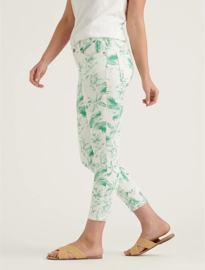 Jeans Women Lucky Brand Low Rise Lolita Crop Jean Green Floral