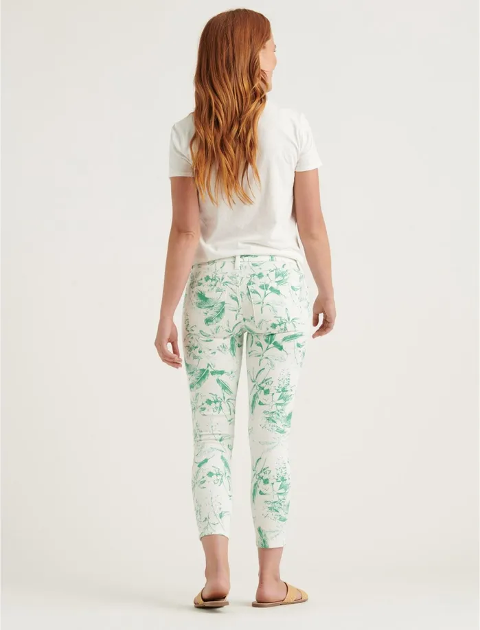 Jeans Women Lucky Brand Low Rise Lolita Crop Jean Green Floral