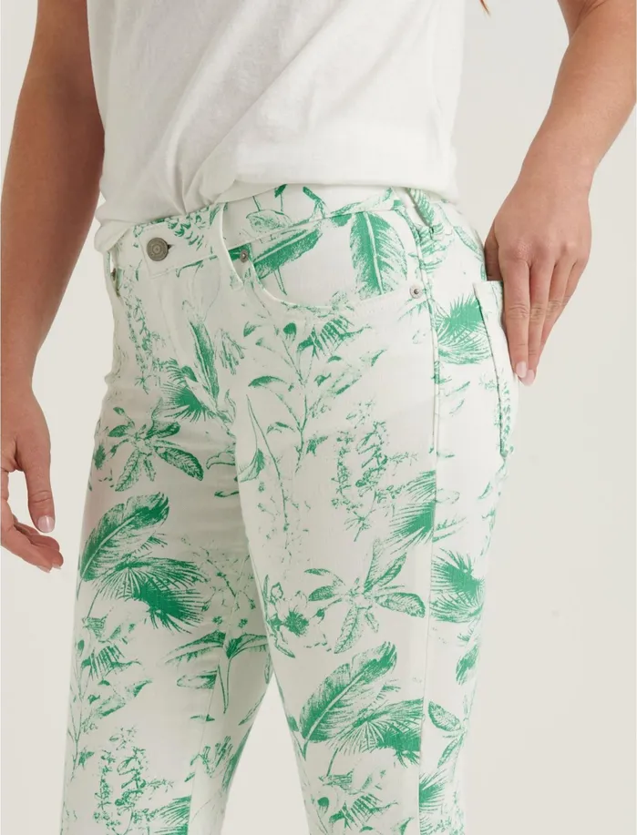 Jeans Women Lucky Brand Low Rise Lolita Crop Jean Green Floral