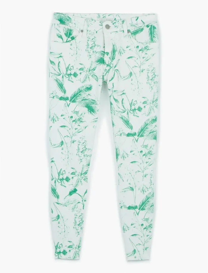 Jeans Women Lucky Brand Low Rise Lolita Crop Jean Green Floral