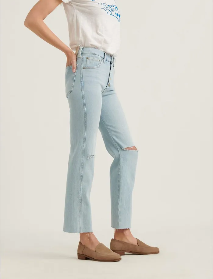 Jeans Women Lucky Brand Mid Rise Authentic Straight Jean Luna Dest Ct