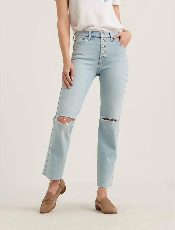 Jeans Women Lucky Brand Mid Rise Authentic Straight Jean Luna Dest Ct