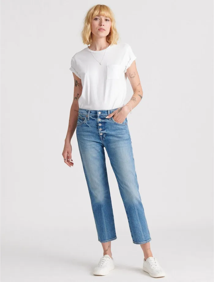 Jeans Women Lucky Brand Mid Rise Authentic Straight Jean Mogadore