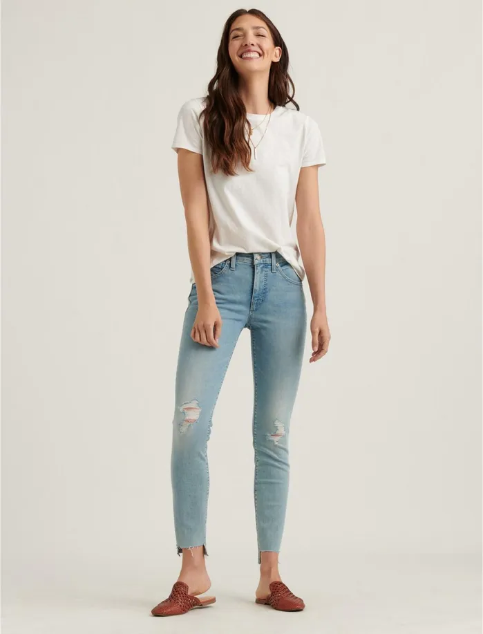 Jeans Women Lucky Brand Mid Rise Ava Crop Skinny Jean Accord Dest Step