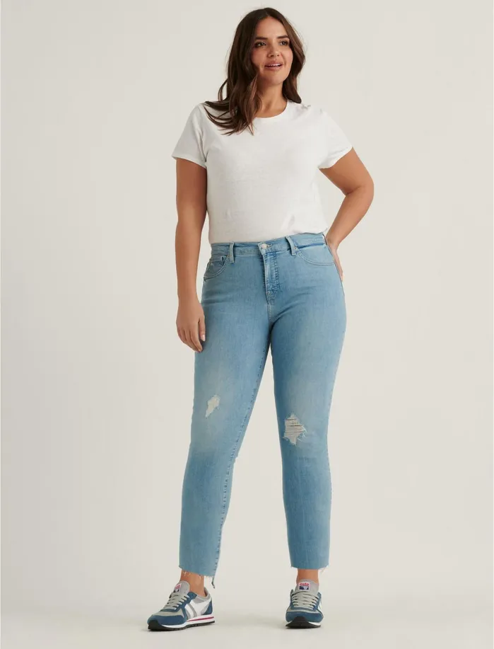 Jeans Women Lucky Brand Mid Rise Ava Crop Skinny Jean Accord Dest Step