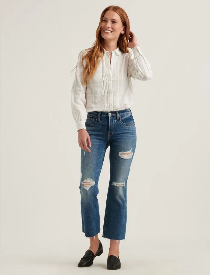 Jeans Women Lucky Brand Mid Rise Ava Mini Boot Jean Progress Dest Ct