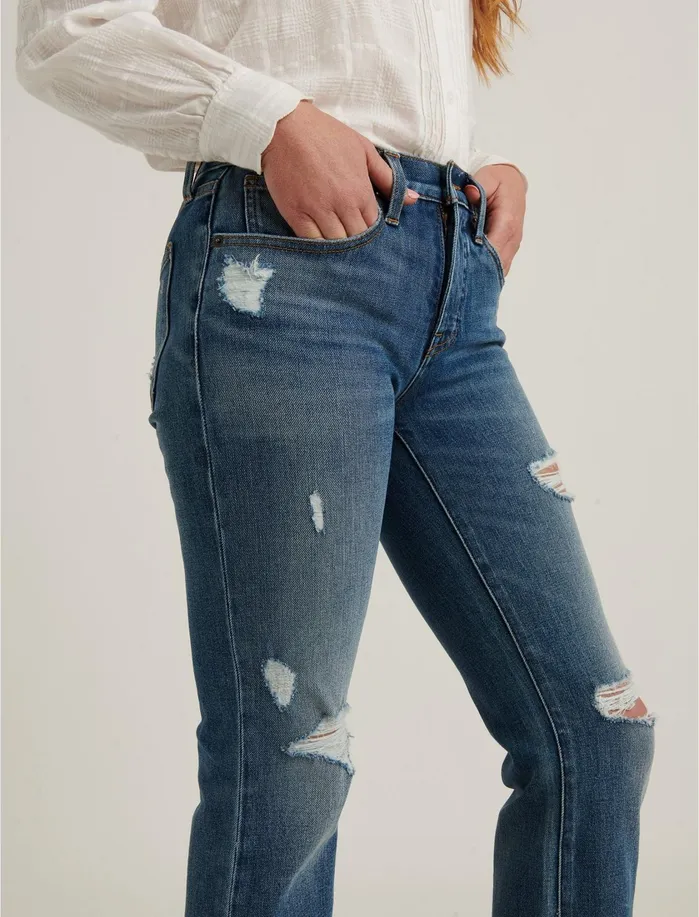 Jeans Women Lucky Brand Mid Rise Ava Mini Boot Jean Progress Dest Ct