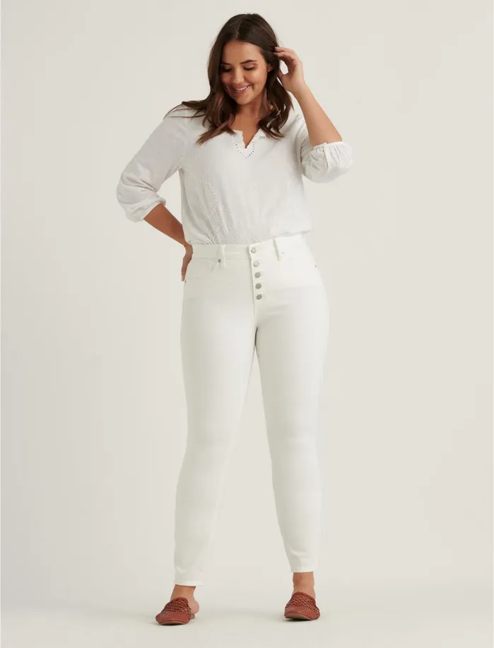 Jeans Women Lucky Brand Mid Rise Ava Skinny Jean Clean White