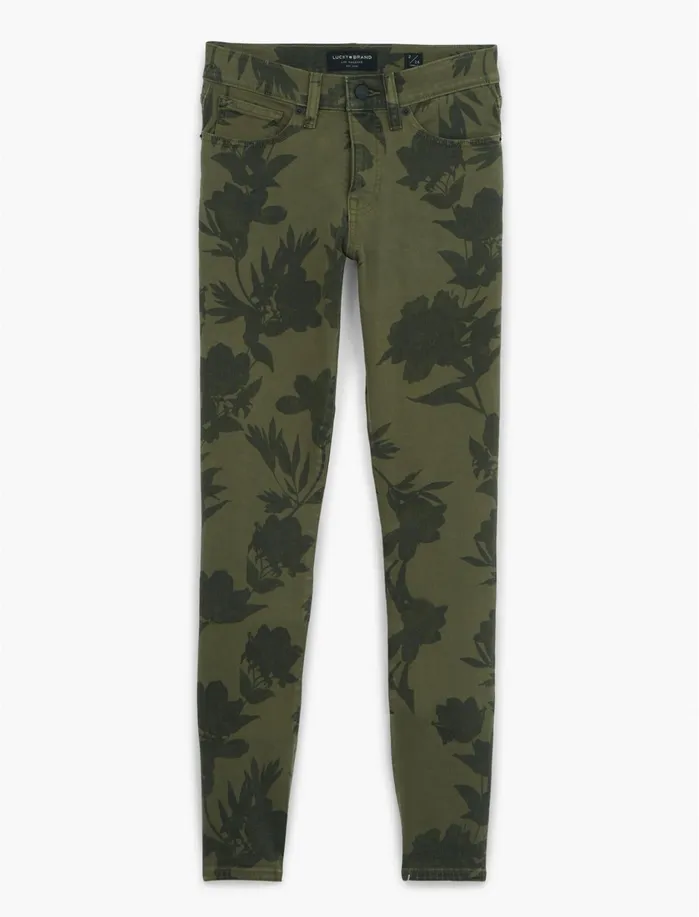 Jeans Women Lucky Brand Mid Rise Ava Skinny Jean Floral Camo