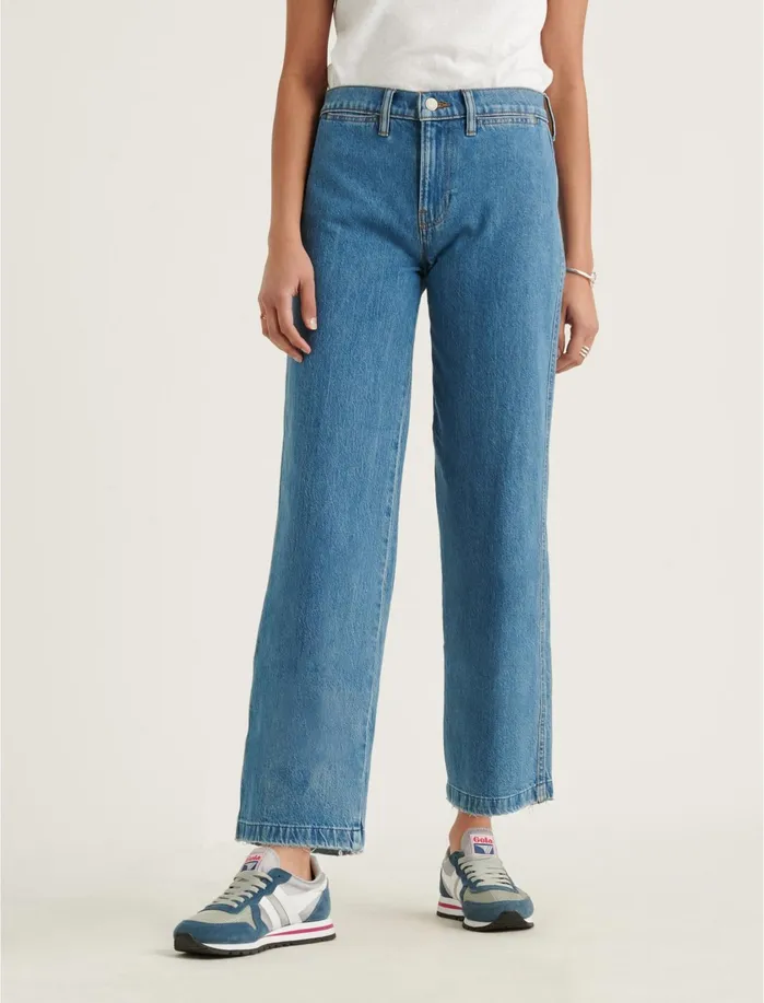 Jeans Women Lucky Brand Mid Rise Crop Wide Leg Jean Flow Ct