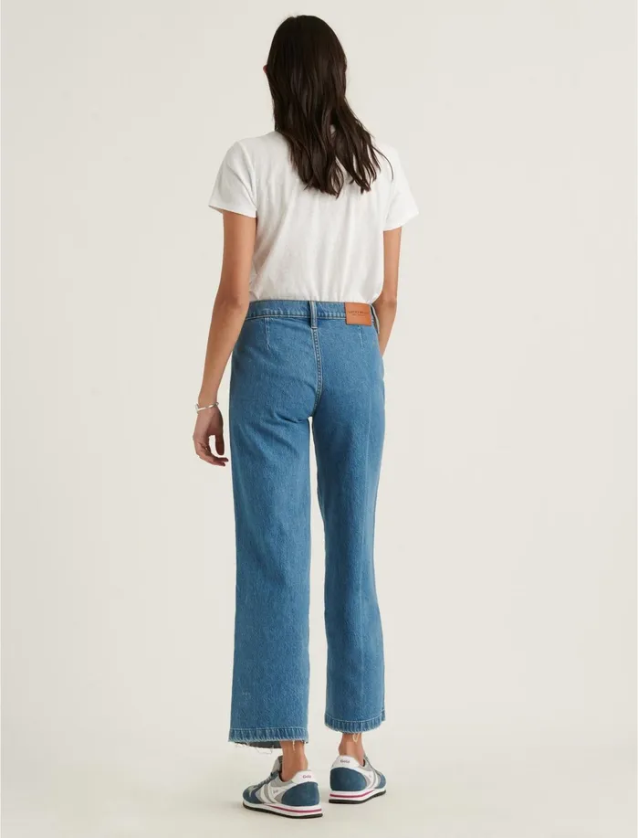 Jeans Women Lucky Brand Mid Rise Crop Wide Leg Jean Flow Ct