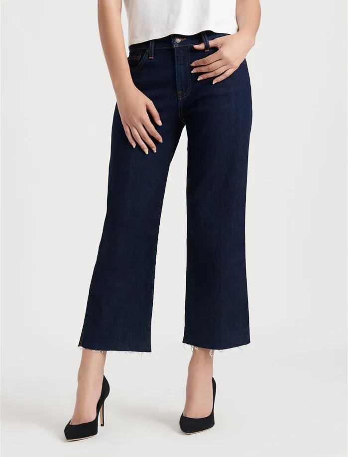 Jeans Women Lucky Brand Mid Rise Crop Wide Leg Jean Rinse Ct