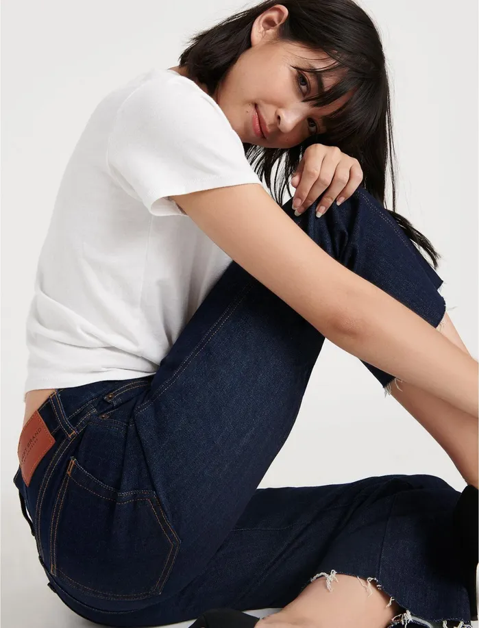 Jeans Women Lucky Brand Mid Rise Crop Wide Leg Jean Rinse Ct