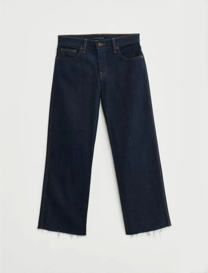 Jeans Women Lucky Brand Mid Rise Crop Wide Leg Jean Rinse Ct