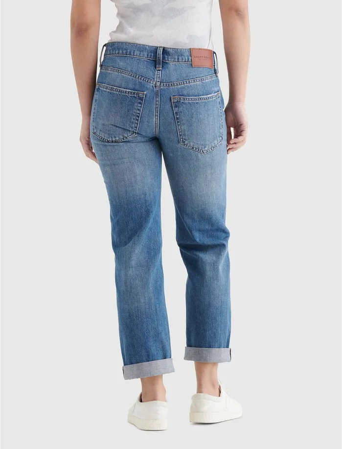 Jeans Women Lucky Brand The MidRise Boy Jean Hurricane Dest