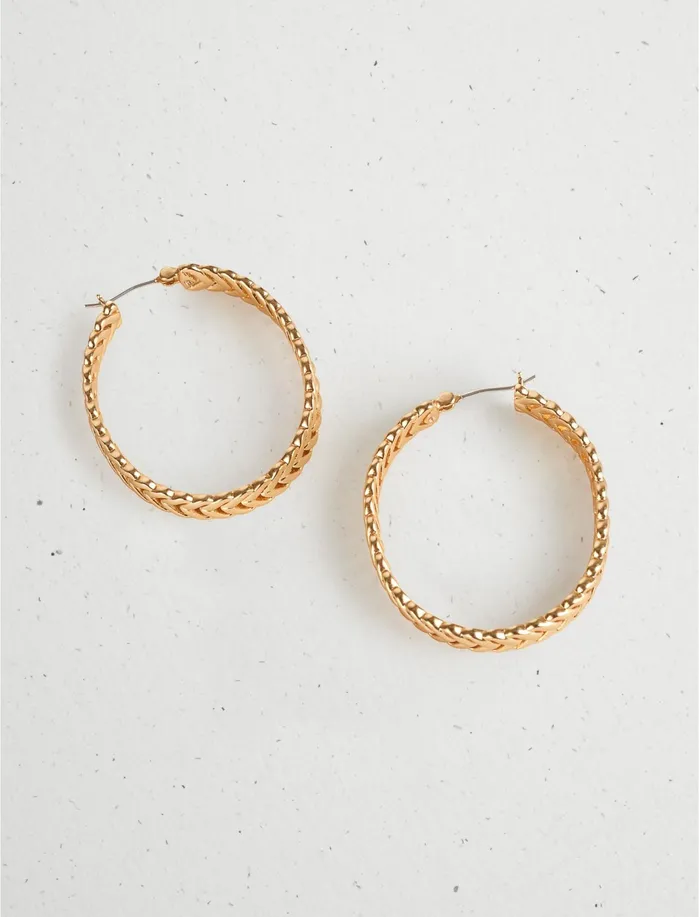 Jewelry Women Lucky Brand Braided Hoops Gold
