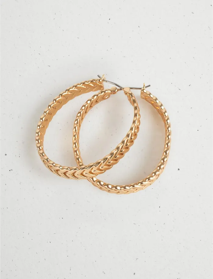 Jewelry Women Lucky Brand Braided Hoops Gold