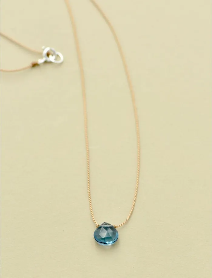 Jewelry Women Lucky Brand Britta Ambauen London Blue Topaz Necklace Gold