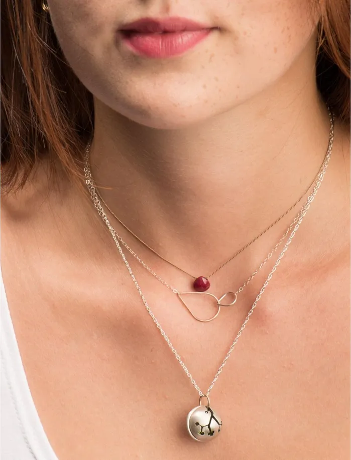 Jewelry Women Lucky Brand Britta Ambauen Ruby Teardrop Necklace Gold