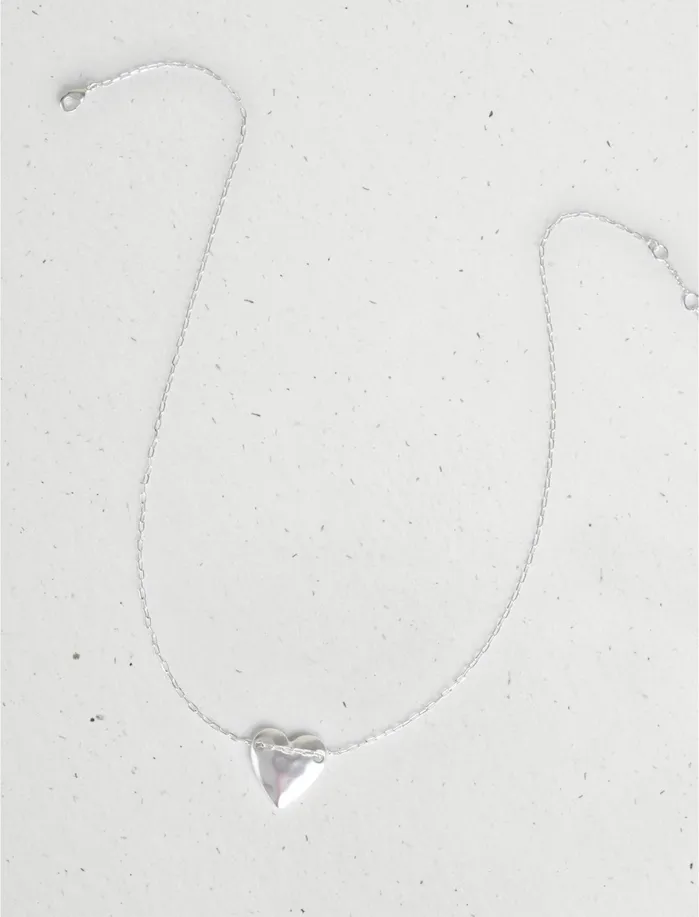 Jewelry Women Lucky Brand Hammered Heart Pendant Silver