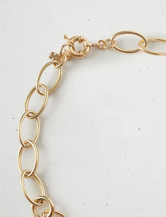 Jewelry Women Lucky Brand Open Link Collar Necklace Gold