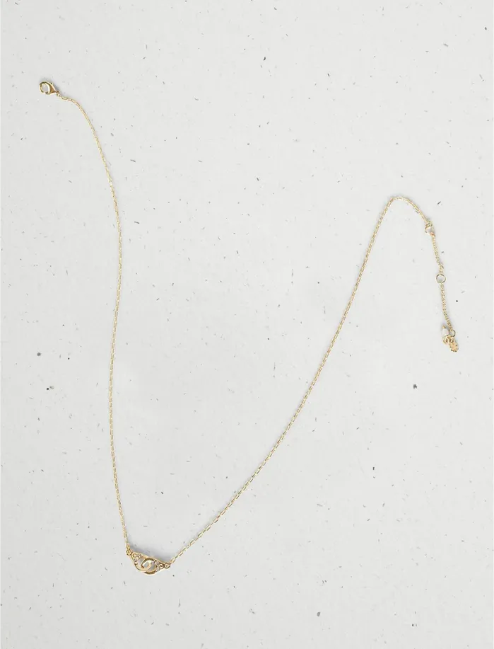 Jewelry Women Lucky Brand Pave Handcuff Necklace Gold