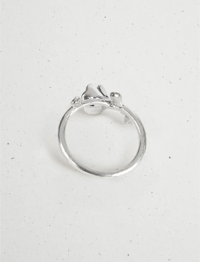 Jewelry Women Lucky Brand Wrapped Rose Ring Silver