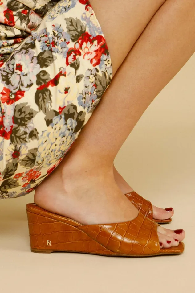 JOELLE Mules Croco Miel Women Rouje Shoes