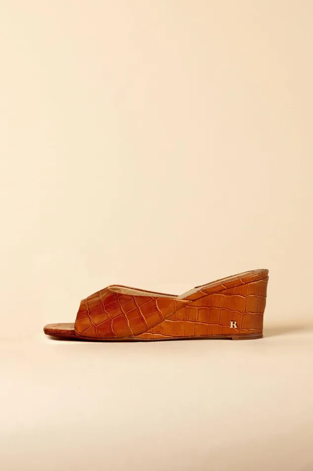 JOELLE Mules Croco Miel Women Rouje Shoes