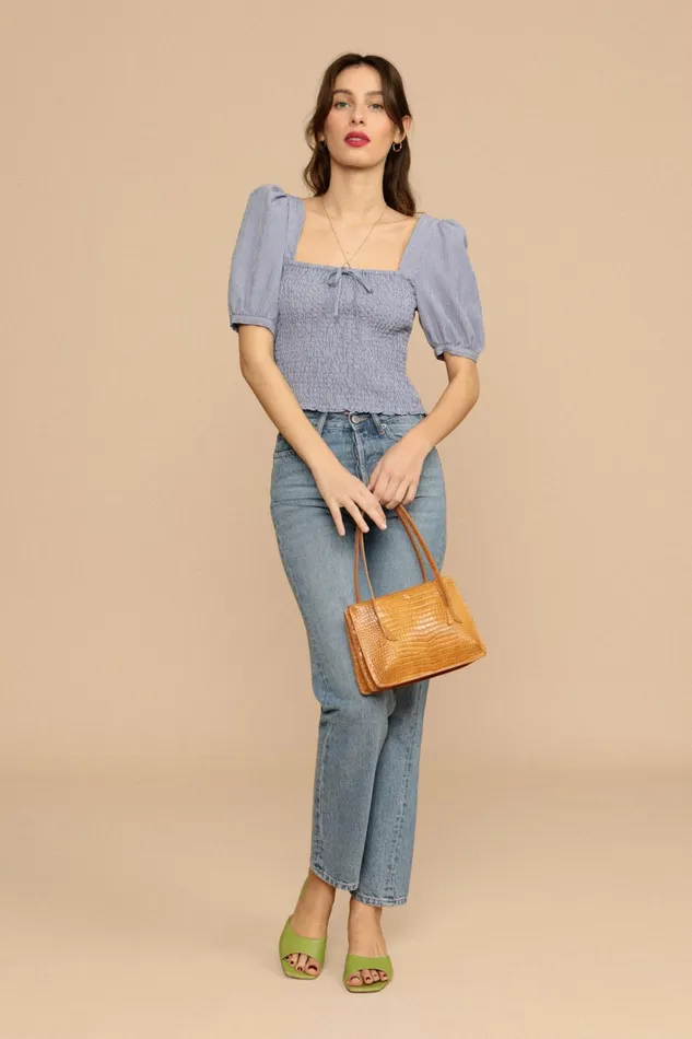 KATIA Top Bleu Vichy Women Rouje Blouses and Tops