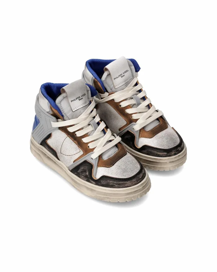 Kids Sneakers La Grande Tennis Kids White Blue JUNIOR Philippe Model Paris Kids Junior 2840 Kids Sneakers La Grande Tennis Kids White Blue JUNIOR Philippe Model Paris Kids Junior 2840