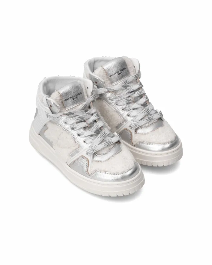 Kids Sneakers La Grande Tennis Kids White Silver JUNIOR Philippe Model Paris Kids Junior 2840 Kids Sneakers La Grande Tennis Kids White Silver JUNIOR Philippe Model Paris Kids Junior 2840