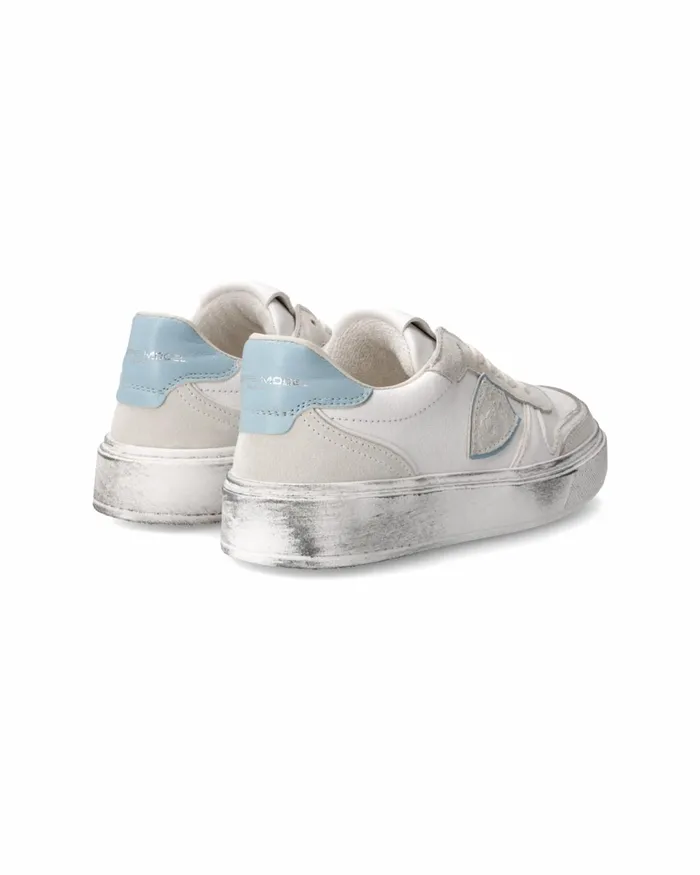 Kids Sneakers Nice Tennis Kids White Turquoise JUNIOR Philippe Model Paris Kids Junior 2840
