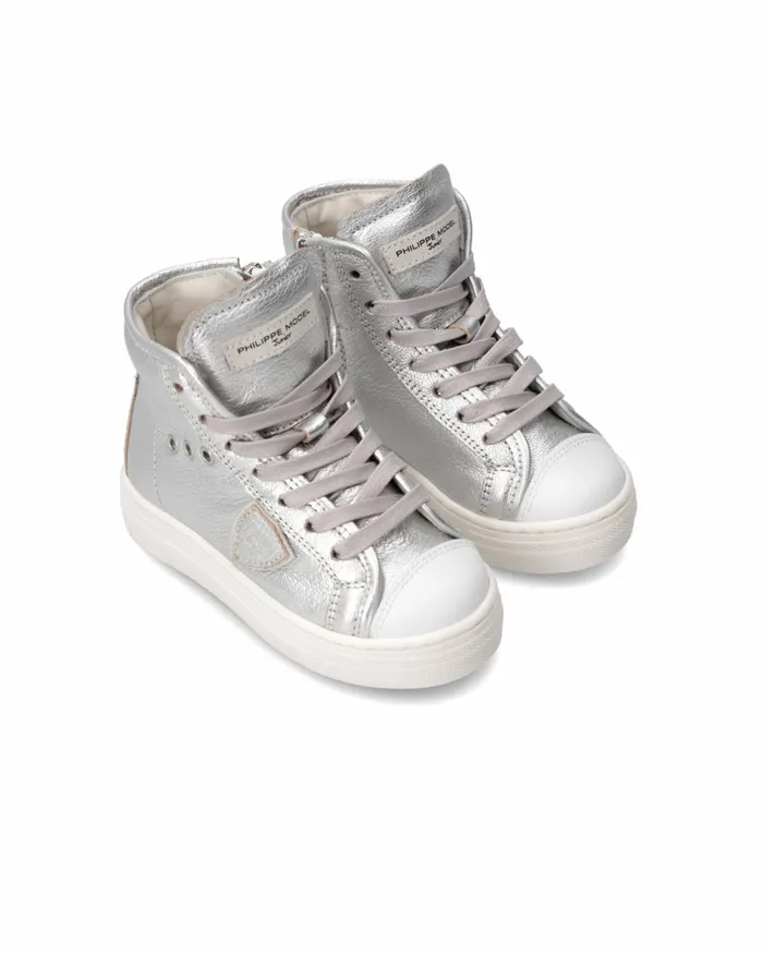 Kids Sneakers Paris Haute Tennis Baby Silver BABY Philippe Model Paris Kids Mini Me Kids Sneakers Paris Haute Tennis Baby Silver BABY Philippe Model Paris Kids Mini Me