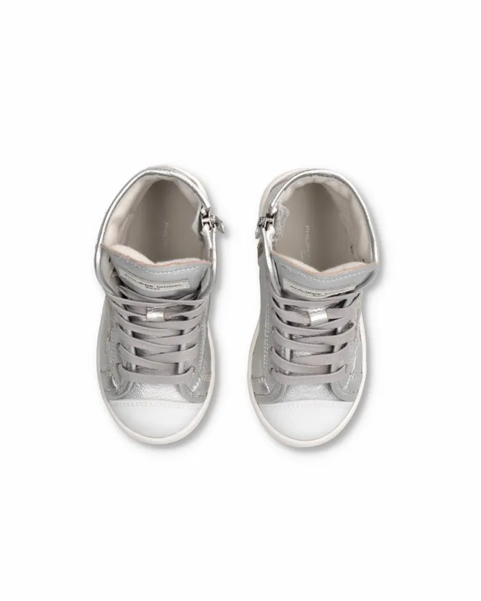Kids Sneakers Paris Haute Tennis Baby Silver BABY Philippe Model Paris Kids Mini Me