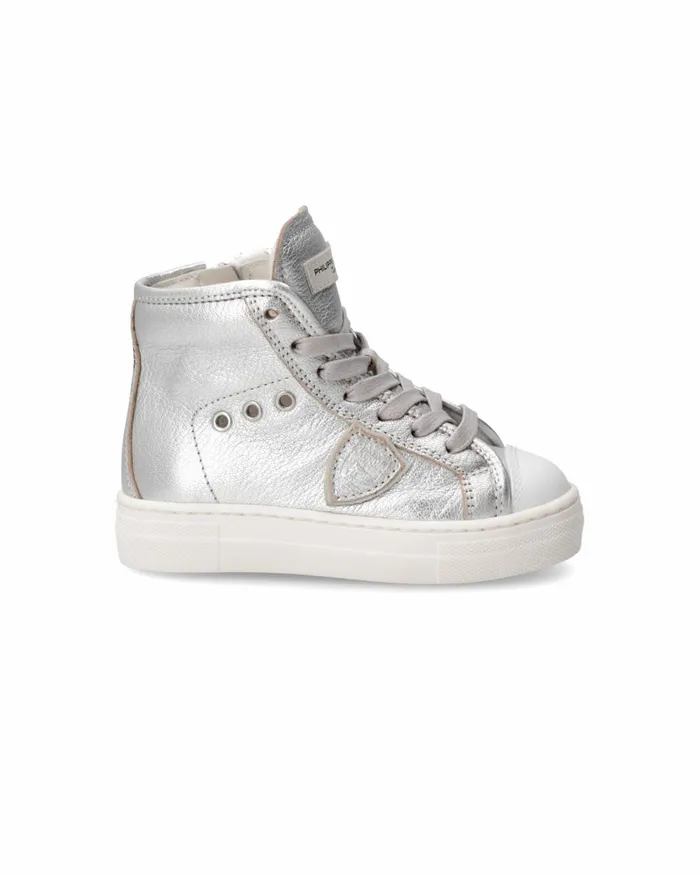 Kids Sneakers Paris Haute Tennis Baby Silver BABY Philippe Model Paris Kids Mini Me
