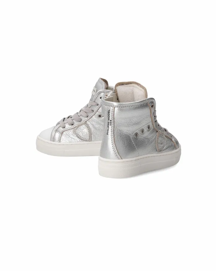 Kids Sneakers Paris Haute Tennis Baby Silver BABY Philippe Model Paris Kids Mini Me
