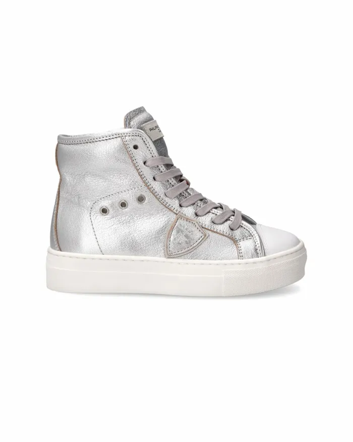 Kids Sneakers Paris Haute Tennis Kids Silver JUNIOR Philippe Model Paris Kids Mini Me