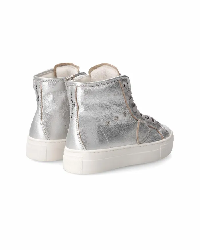 Kids Sneakers Paris Haute Tennis Kids Silver JUNIOR Philippe Model Paris Kids Mini Me
