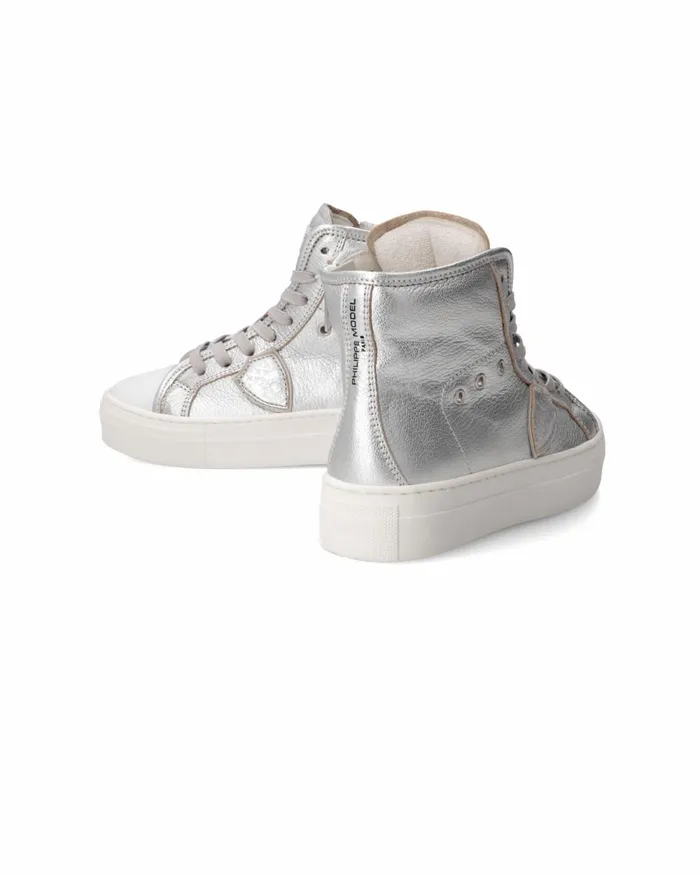 Kids Sneakers Paris Haute Tennis Kids Silver JUNIOR Philippe Model Paris Kids Mini Me