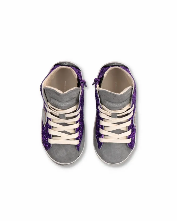 Kids Sneakers Paris Tennis Baby Purple Grey BABY Philippe Model Paris Kids Baby 1627