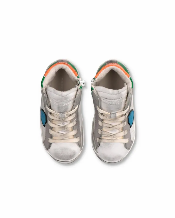 Kids Sneakers Paris Tennis Baby White Green Orange BABY Philippe Model Paris Kids Baby 1627
