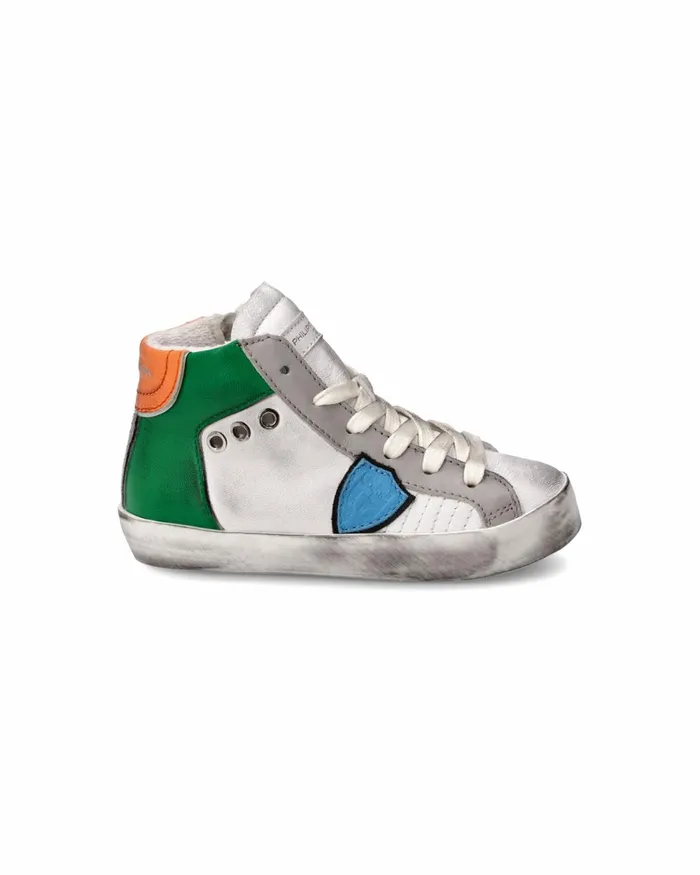 Kids Sneakers Paris Tennis Baby White Green Orange BABY Philippe Model Paris Kids Baby 1627