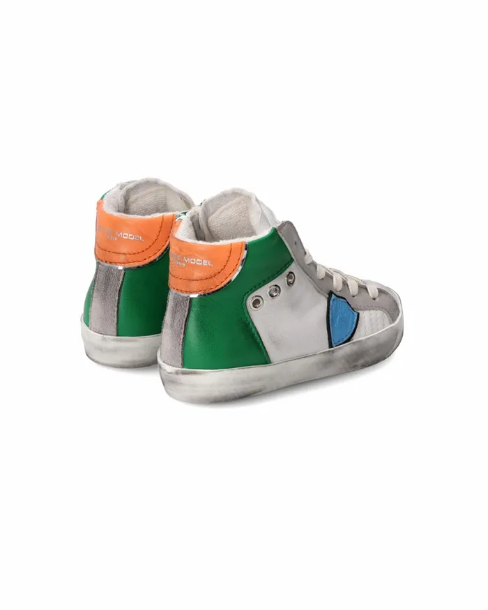 Kids Sneakers Paris Tennis Baby White Green Orange BABY Philippe Model Paris Kids Baby 1627