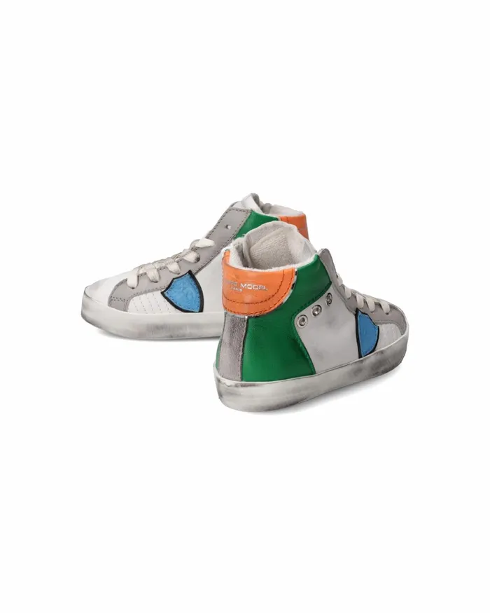 Kids Sneakers Paris Tennis Baby White Green Orange BABY Philippe Model Paris Kids Baby 1627