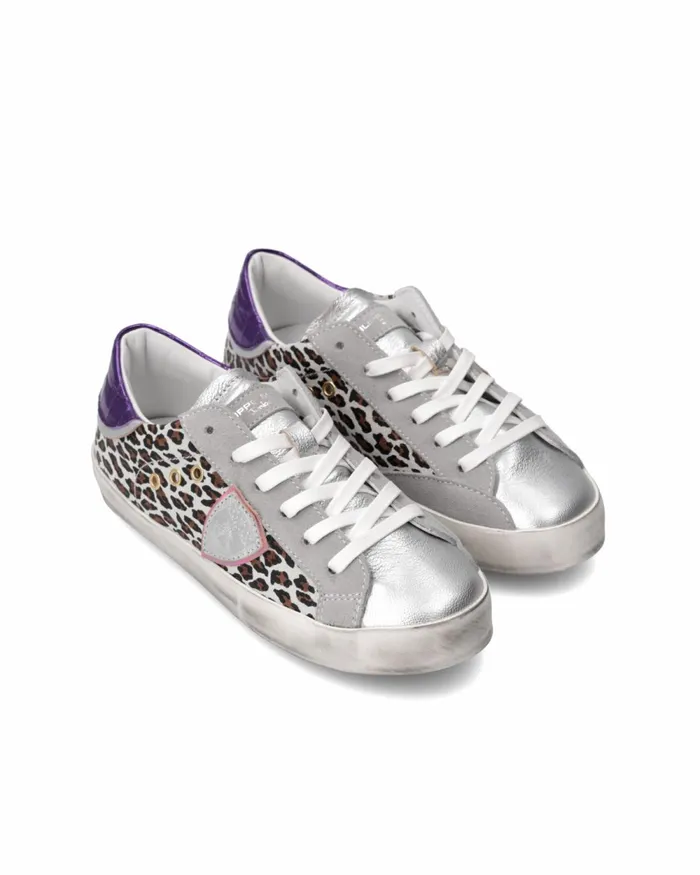 Kids Sneakers Paris Tennis Junior Purple Silver JUNIOR Philippe Model Paris Kids Mini Me