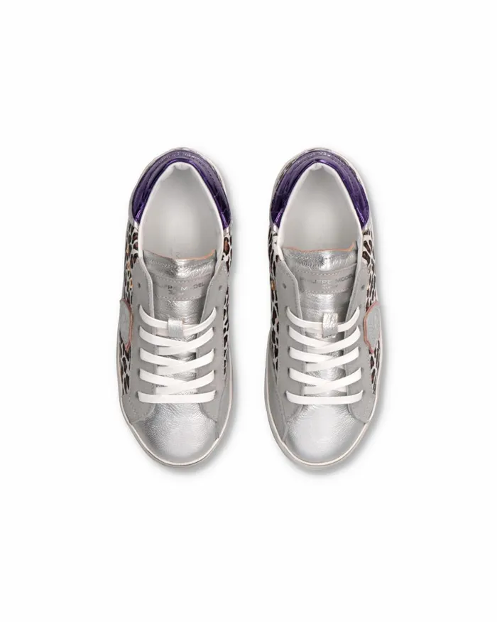 Kids Sneakers Paris Tennis Junior Purple Silver JUNIOR Philippe Model Paris Kids Mini Me