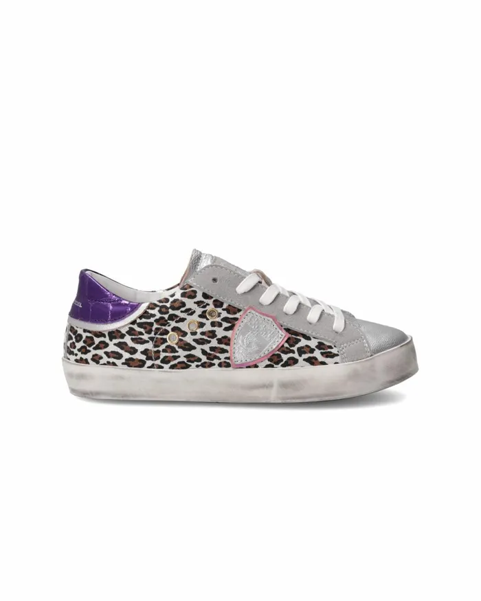 Kids Sneakers Paris Tennis Junior Purple Silver JUNIOR Philippe Model Paris Kids Mini Me