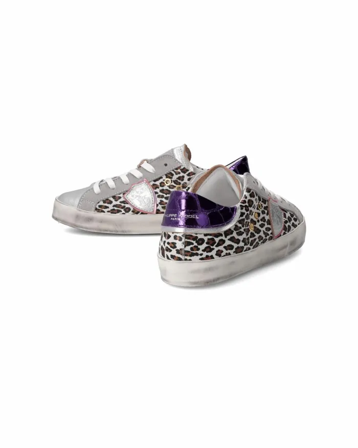 Kids Sneakers Paris Tennis Junior Purple Silver JUNIOR Philippe Model Paris Kids Mini Me